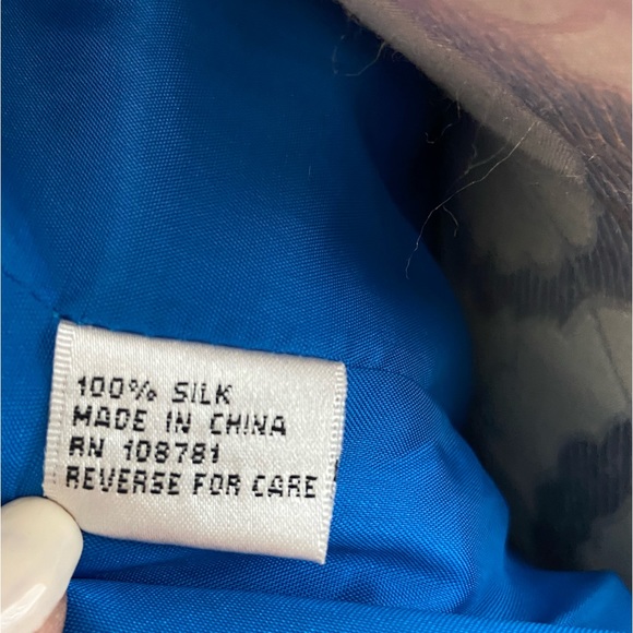 NWT, Designer 100% Silk Chiffon Blue Hi Lo Hem Evening Gown Dress, Size 8 - Picture 11 of 16